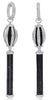 LARGE 10.00CT WHITE & BLACK DIAMOND 18K WHITE GOLD HUGGIE BAR HANGING EARRINGS