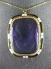 ANTIQUE 100CT AAA HAND ETCHED AMETHYST & PEARL 14KT YELLOW GOLD PENDANT BROOCH