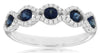 .80CT DIAMOND & SAPPHIRE 14KT WHITE GOLD ROUND MARQUISE 5 STONE ANNIVERSARY RING