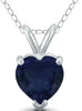 ESTATE .30CT AAA SAPPHIRE 14KT WHITE GOLD HEART SHAPE SOLITAIRE FLOATING PENDANT