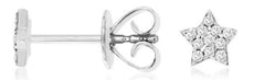 ESTATE .10CT DIAMOND 14KT WHITE GOLD 3D ROUND PAVE TEAR DROP PAVE STUD EARRINGS