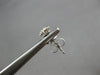 ESTATE .36CT DIAMOND 18KT WHITE GOLD 3D CLASSIC FLOWER STAR STUD EARRINGS
