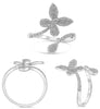 ESTATE WIDE .33CT DIAMOND 14KT WHITE GOLD 3D BUTTERFLY CRISS CROSS LOVE RING