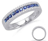 .56CT DIAMOND & AAA SAPPHIRE 14KT WHITE GOLD CHANNEL THREE ROW ANNIVERSARY RING