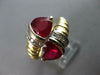 WIDE 3.15CT DIAMOND & AAA RUBY 14KT TWO TONE GOLD CRISS CROSS SNAKE RING #275412