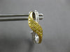 .46CT WIHTE & FANCY YELLOW DIAMOND 18K WHITE GOLD CRISS CROSS X HANGING EARRINGS