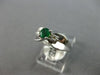 ESTATE .37CT DIAMOND AND AAA EMERALD 14KT WHITE GOLD 3D FRIENDSHIP LOVE RING