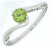 ESTATE .52CT DIAMOND & AAA PERIDOT 14KT WHITE GOLD ROUND CRISS CROSS LOVE RING