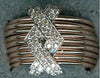 ESTATE .50CT DIAMOND 14KT WHITE & ROSE GOLD 3D DOUBLE X MULTI ROW FLEXIBLE RING