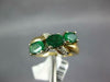 ESTATE 1.54CT DIAMOND & AAA EMERALD 14K YELLOW GOLD 3D OVAL CRISS CROSS FUN RING