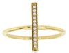 ESTATE .05CT DIAMOND 14KT YELLOW GOLD 3D CLASSIC ROUND BAR FUN LOVE RING
