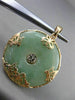 ANTIQUE LARGE JADE 14KT YELLOW GOLD 3D FILIGREE BUTTERFLY FLOATING PENDANT 25022