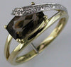 Estate 1.85Ct Diamond & AAA Smokey Topaz 14K Yellow Gold Cushion & Round Swirl Fun Ring