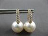 LARGE .61CT DIAMOND & AAA SOUTH SEA PEARL 18KT ROSE GOLD 3 ROW HANGING EARRINGS