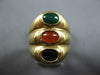 ESTATE LARGE 2.20CT AAA MULTI COLOR ONYX 14KT YELLOW GOLD 3D BEZEL OVAL FUN RING
