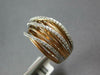 LARGE .64CT DIAMOND 14K WHITE & ROSE GOLD MULTI ROW CRISS CROSS TRIPLE WAVE RING