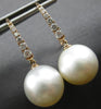 ESTATE .30CT DIAMOND & AAA SOUTH SEA PEARL 14KT ROSE GOLD FUN LEVERBACK EARRINGS