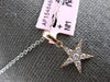 ESTATE .15CT DIAMOND 14K ROSE GOLD CLASSIC ROUND PAVE STAR LOVE FLOATING PENDANT