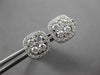 ESTATE 1.0CT DIAMOND 18KT WHITE GOLD 3D ROUND CLUSTER SQUARE EARRING JACKET SET