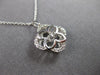 ESTATE .13CT DIAMOND 14KT WHITE GOLD DANCING FILIGREE FLORAL SQUARE FUN NECKLACE