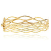WIDE .97CT DIAMOND 18KT BLACK & YELLOW GOLD MULTI ROW WAVY CUFF BANGLE BRACELET
