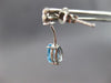 1.8CT DIAMOND & AAA BLUE TOPAZ 14K WHITE GOLD PEAR SHAPE FLOWER HANGING EARRINGS