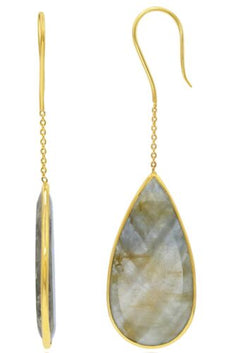 EXTRA LARGE 36.22CT AAA SLICED SAPPHIRE 18KT YELLOW GOLD 3D TEAR DROP EARRINGS