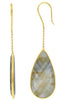 EXTRA LARGE 36.22CT AAA SLICED SAPPHIRE 18KT YELLOW GOLD 3D TEAR DROP EARRINGS