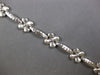 ESTATE WIDE 14KT WHITE GOLD 3D CLASSIC MATTE & SHINY MULTI FLOWER LOVE BRACELET