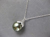 ESTATE AAA TAHITIAN PEARL 14KT WHITE GOLD 3D SOLITAIRE FLORAL FLOATING PENDANT