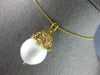 LARGE .10CT DIAMOND & AAA SOUTH SEA PEARL 18KT YELLOW GOLD MULTI FLOWER PENDANT