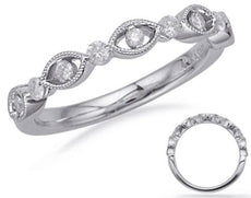 .21CT DIAMOND 14KT WHITE GOLD ROUND & MARQUISE SHAPE FILIGREE SEMI ETERNITY RING