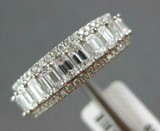 WIDE 3.75CT DIAMOND 18KT WHITE GOLD ROUND & BAGUETTE ETERNITY ANNIVERSARY RING