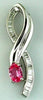 .85CT DIAMOND & AAA PINK SAPPHIRE 14KT WHITE GOLD OVAL & BAGUETTE LOVE PENDANT