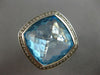 LARGE 15.50CT DIAMOND & AAA BLUE TOPAZ 925 SILVER DAVID YURMAN FUN RING #27731
