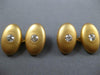 ESTATE LARGE 1.20CT OLD MINE DIAMOND 14KT YELLOW GOLD MATTE MENS CUFFLINKS 27114