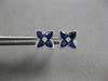 1.79CT DIAMOND & AAA SAPPHIRE 14KT WHITE GOLD ROUND & PEAR SHAPE STUD EARRINGS