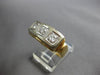 ANTIQUE LARGE .60CT OLD MINE DIAMOND 14KT 2 TONE GOLD 3 STONE UNISEX RING #28055