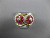 ESTATE 2.0CT DIAMOND & AAA RUBY 14K 2 TONE GOLD DOUBLE FLOWER INFINITY LOVE RING