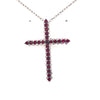ESTATE 1.82CT DIAMOND & AAA RUBY 18KT WHITE GOLD 3D CROSS FUN FLOATING PENDANT