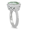 LARGE 8.3CT DIAMOND & AAA GREEN AMETHYST 14KT WHITE GOLD OVAL HALO FILIGREE RING