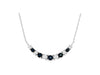 .50CT DIAMOND & AAA SAPPHIRE 14KT WHITE GOLD 11 STONE JOURNEY CRESCENT NECKLACE