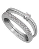 ESTATE .22CT DIAMOND 18KT WHITE GOLD 3D ROUND CLASSIC SOLITAIRE WEDDING RING SET