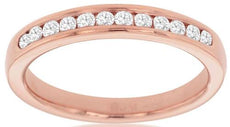 .27CT DIAMOND 14KT ROSE GOLD 3D ROUND CLASSIC CHANNEL WEDDING ANNIVERSARY RING