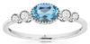 .59CT DIAMOND & AAA BLUE TOPAZ 14KT WHITE GOLD 3D OVAL & ROUND 5 STONE FUN RING