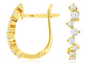 .46CT DIAMOND 14K YELLOW GOLD CRISS CROSS ZIGZAG LEVERBACK HOOP HANGING EARRINGS