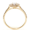 ESTATE .30CT DIAMOND 18KT ROSE GOLD 3D CLASSIC DOUBLE HALO ROUND ENGAGEMENT RING