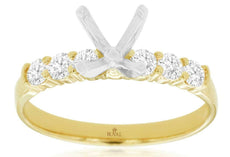 .42CT DIAMOND 14KT YELLOW GOLD 4 PRONG SEMI ETERNITY SEMI MOUNT ENGAGEMENT RING