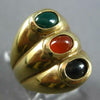 ESTATE LARGE 2.20CT AAA MULTI COLOR ONYX 14KT YELLOW GOLD 3D BEZEL OVAL FUN RING