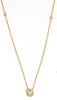 .11CT DIAMOND 14KT YELLOW GOLD ROUND BEZEL BY THE YARD SOLITAIRE LOVE NECKLACE
